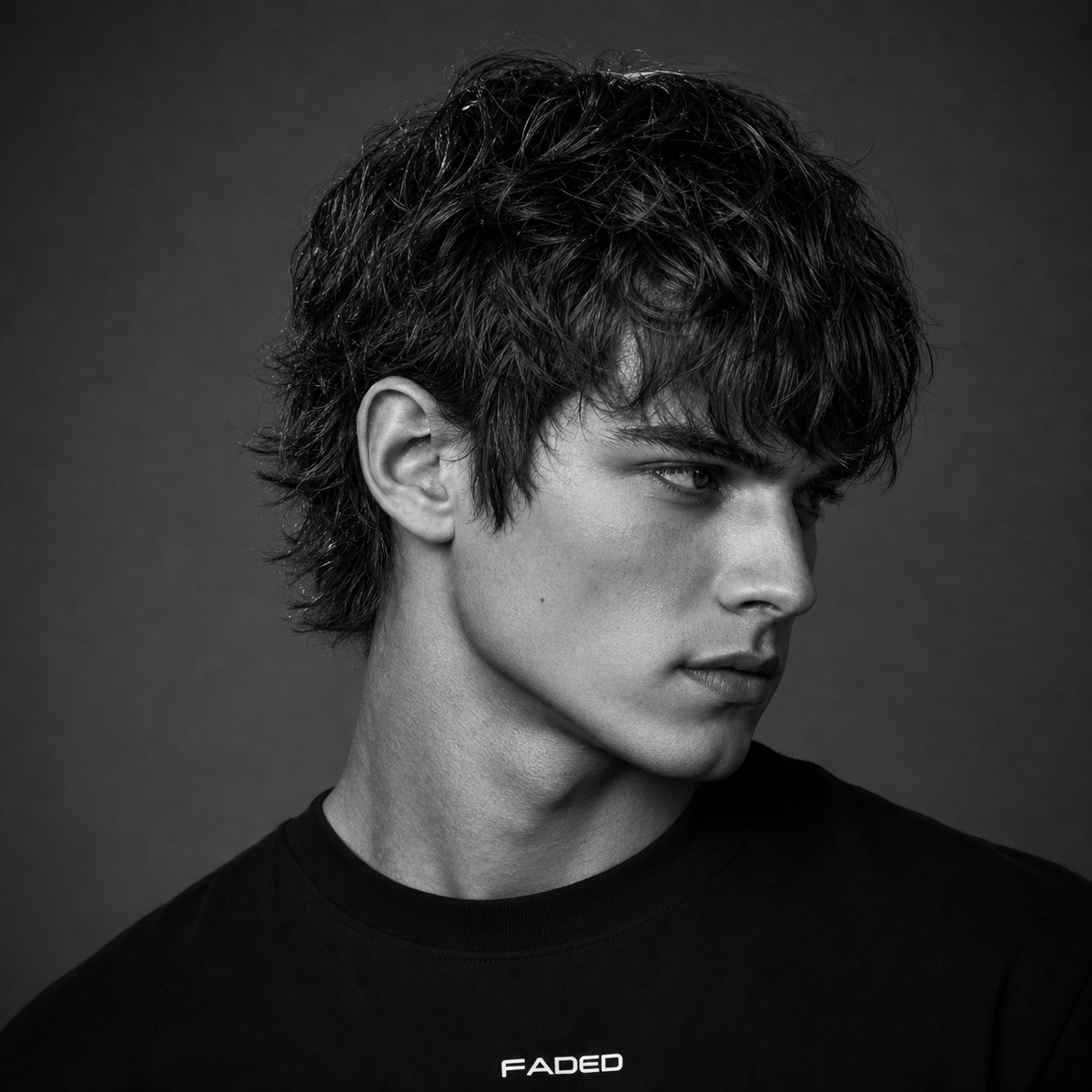 Messy Mod Cut with Long Sideburns