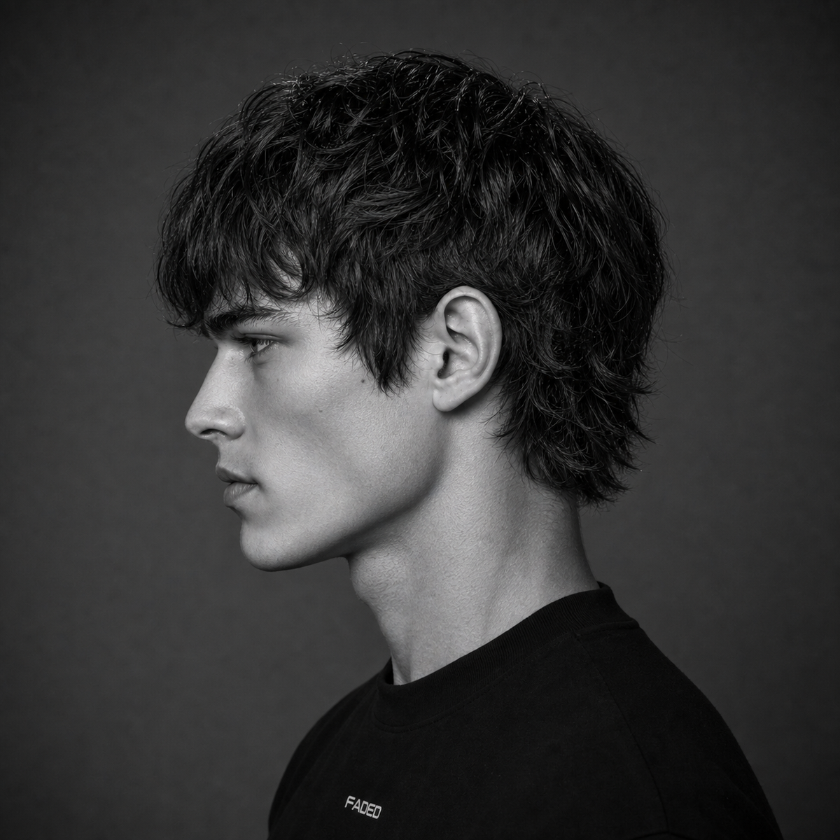 Messy Mod Cut with Long Sideburns