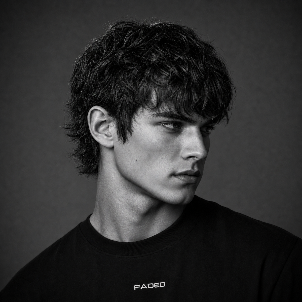 Messy Mod Cut with Long Sideburns