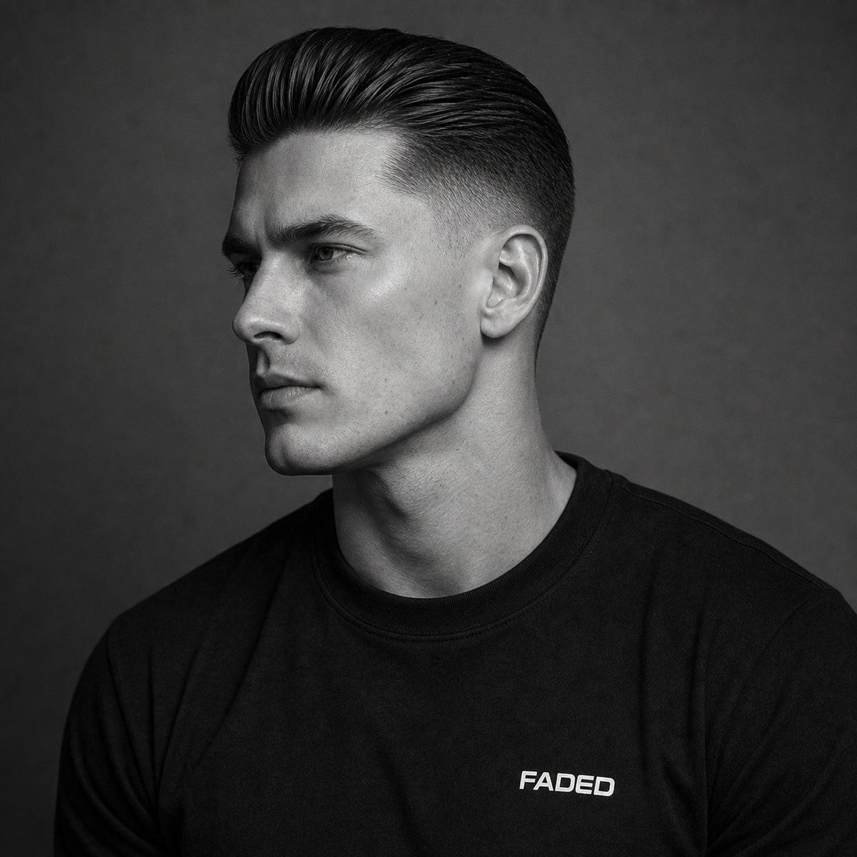 Classic Slick Back with Mid Fade
