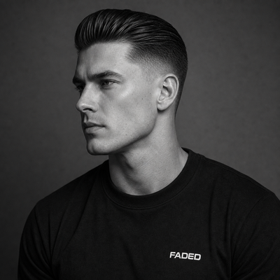 Classic Slick Back with Mid Fade - 2