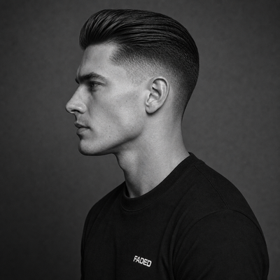 Classic Slick Back with Mid Fade - 1