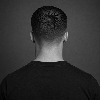Classic Slick Back with Mid Fade - 4