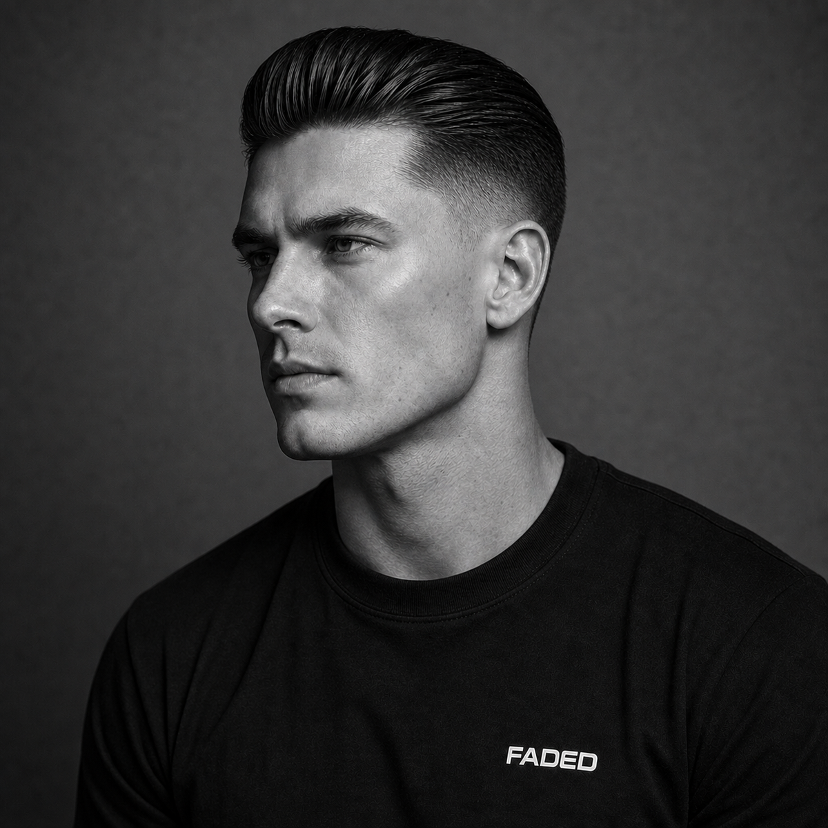 Classic Slick Back with Mid Fade