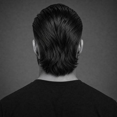 slick back modern mullet + beard - 4