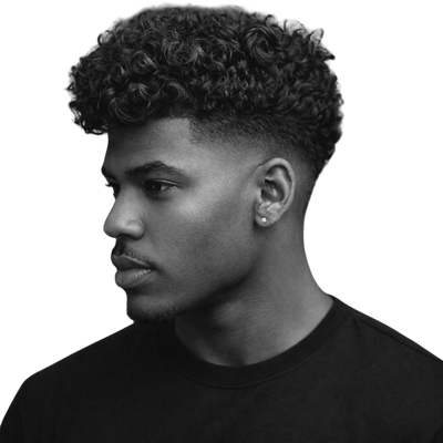 Loose Textured Curls with Mid Drop Fade - 2