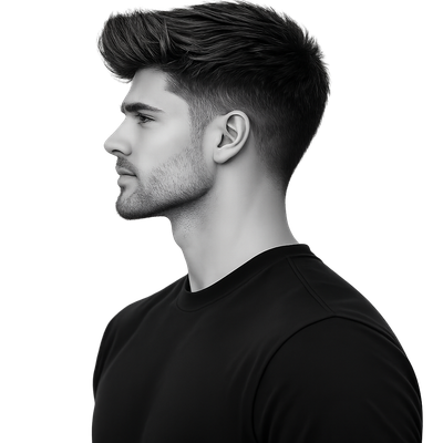 Messy Quiff + Mid Fade - 5