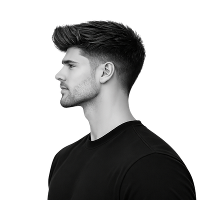 Messy Quiff + Mid Fade - 1