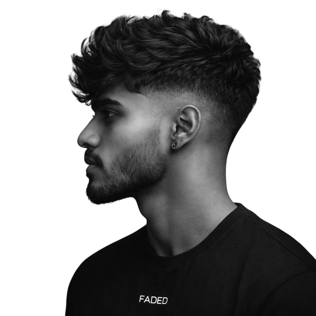 MESSY TEXTURED FRINGE LOW FADE