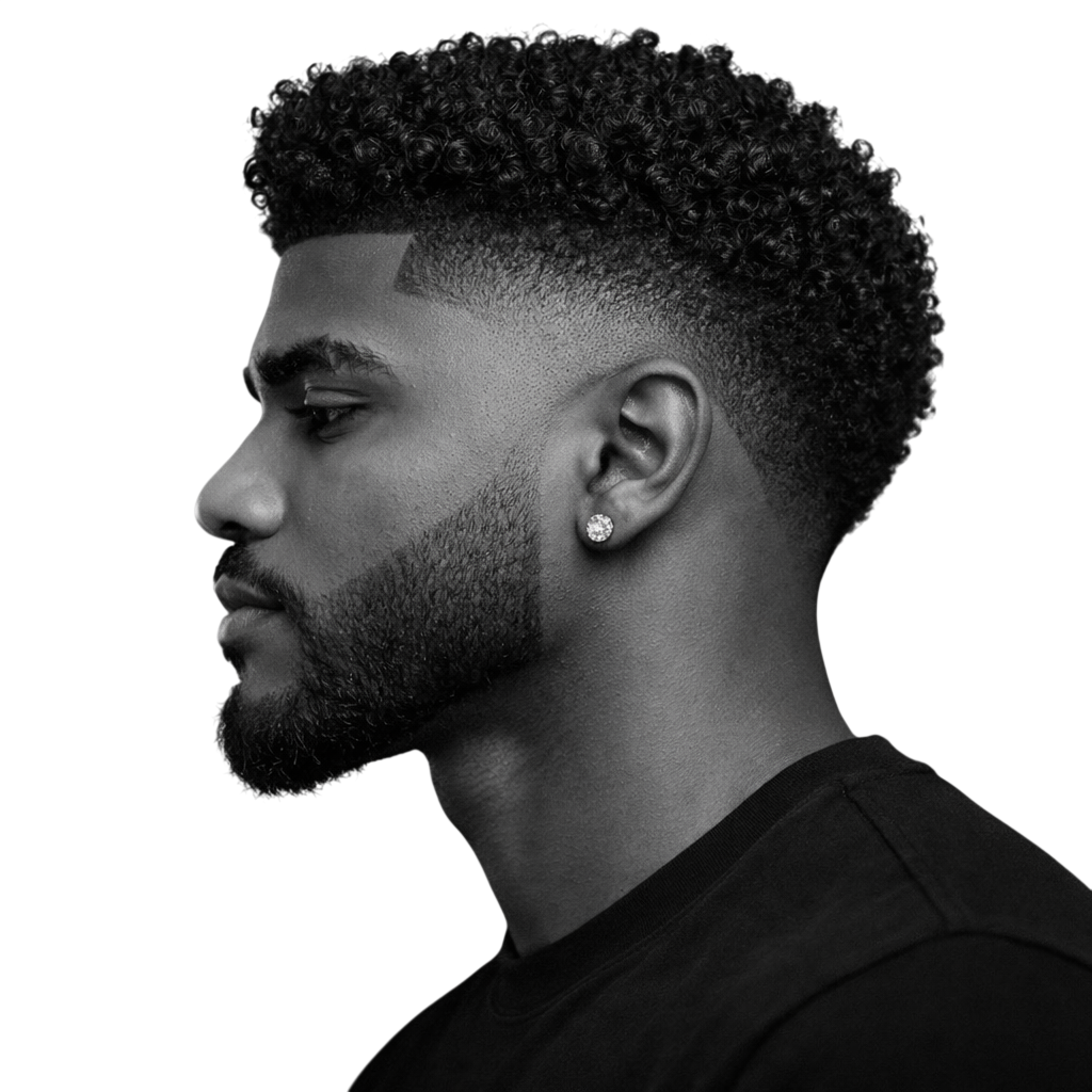 Mid-Length Curly Crop with Mid Drop Skin Fade