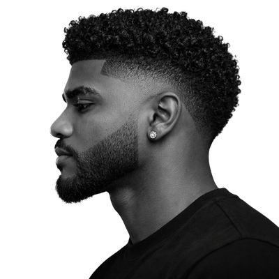 Mid-Length Curly Crop with Mid Drop Skin Fade - 1