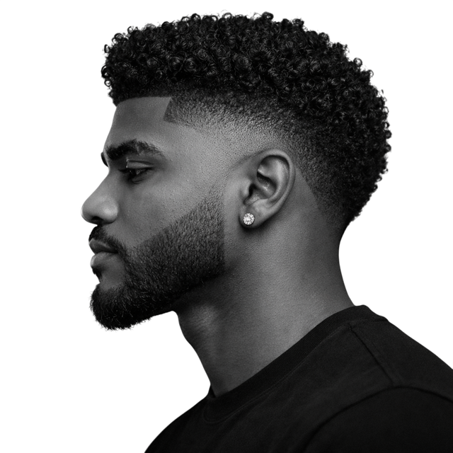 Mid-Length Curly Crop with Mid Drop Skin Fade