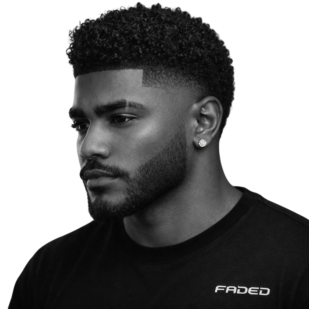 Mid-Length Curly Crop with Mid Drop Skin Fade