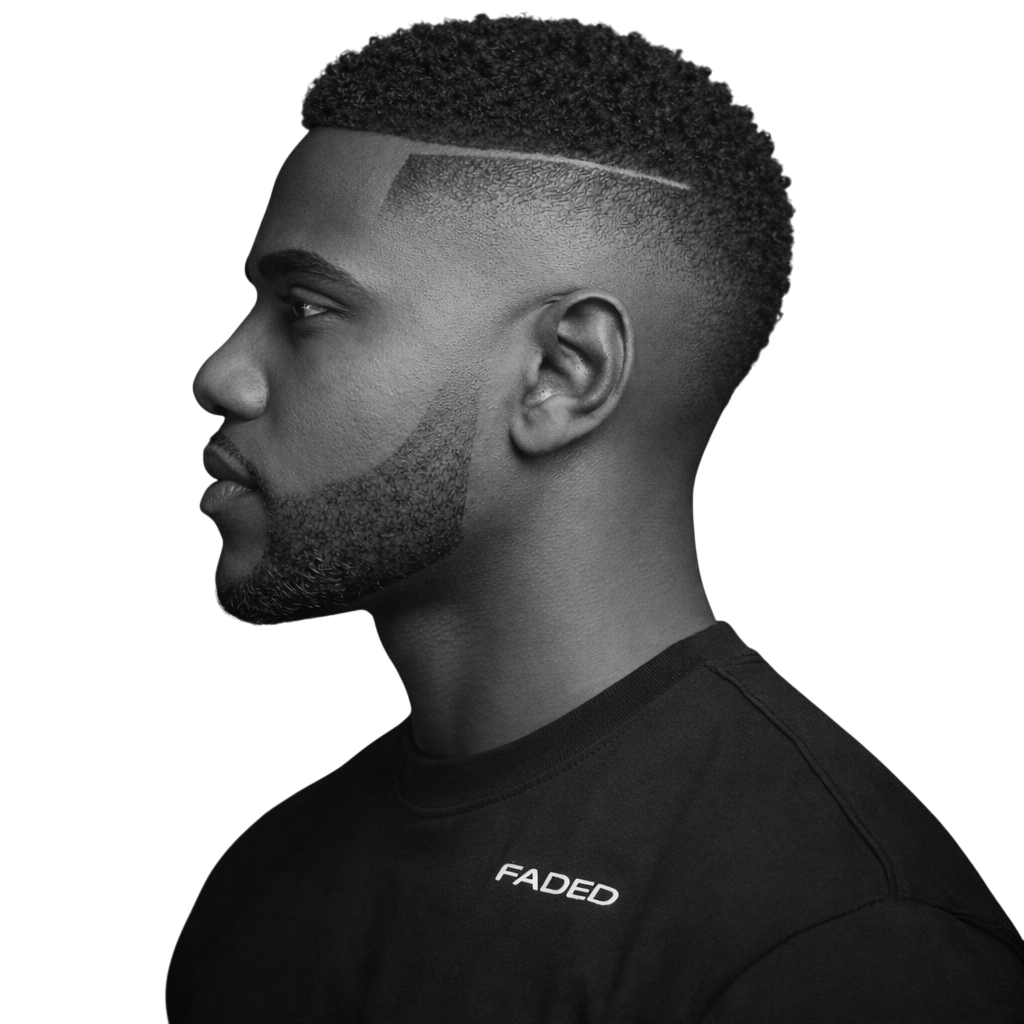 Mini Curly Crop + Line Up and High Skin Fade