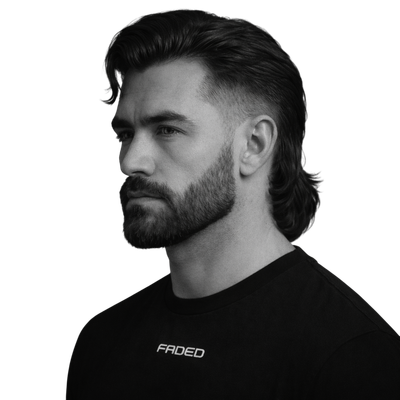 slick back modern mullet + beard - 2