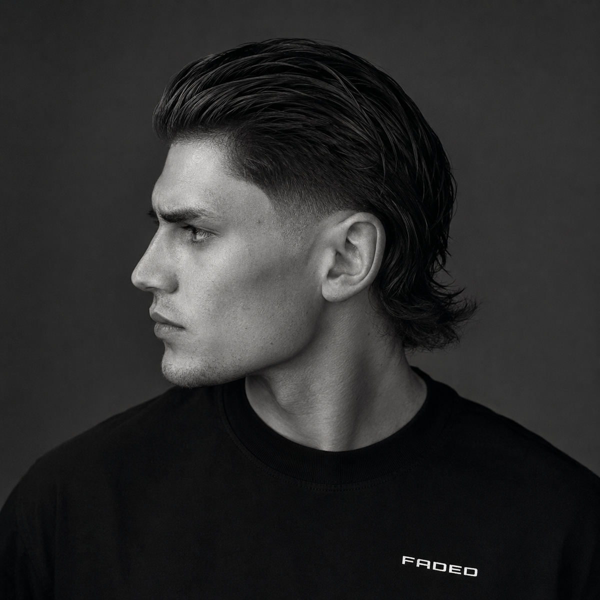 Tapered Slick Back Modern Mullet