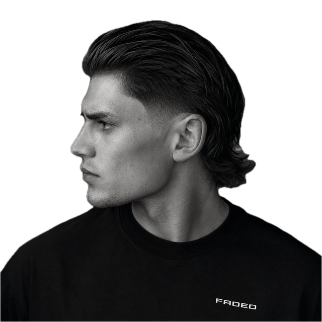 Tapered Slick Back Modern Mullet