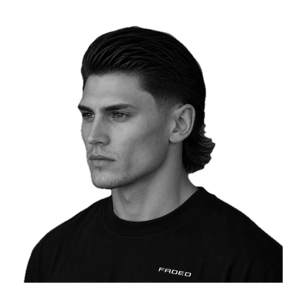 Tapered Slick Back Modern Mullet - 2
