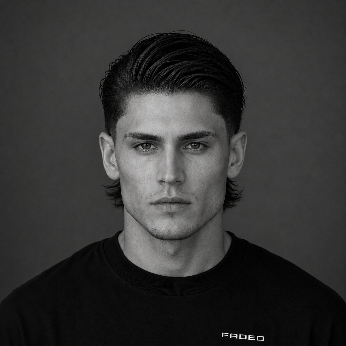 Tapered Slick Back Modern Mullet