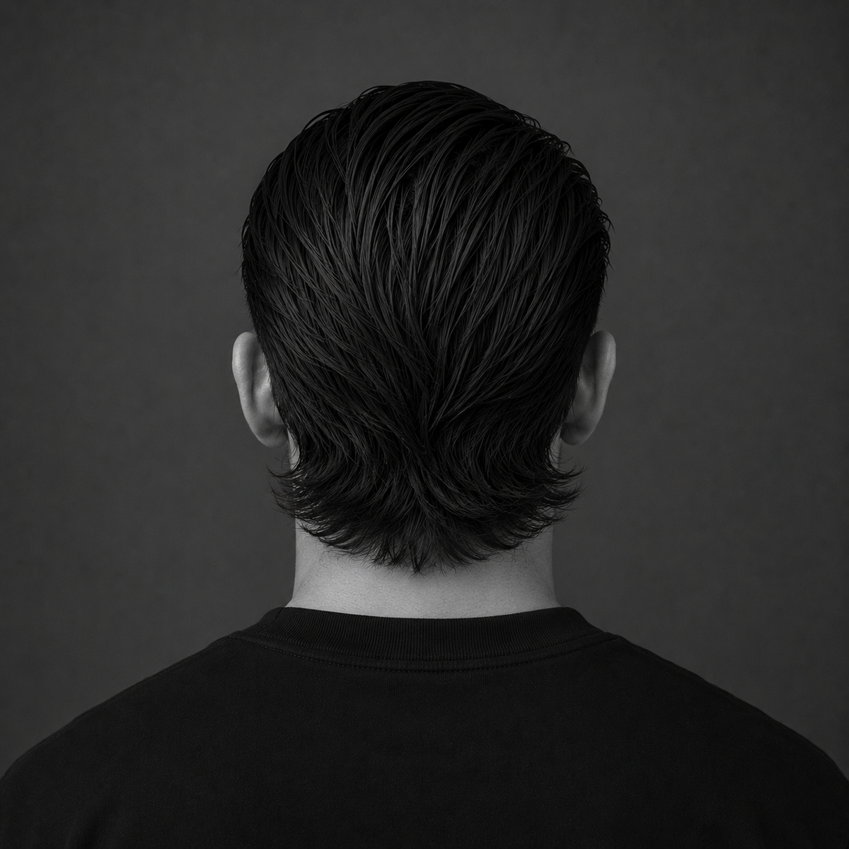 Tapered Slick Back Modern Mullet