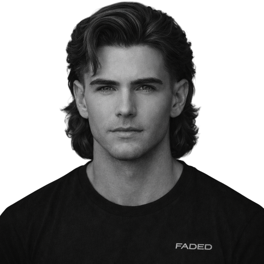 Textured flow Modern Mullet + High Taper FADE