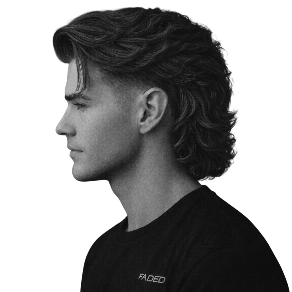 Textured flow Modern Mullet + High Taper FADE